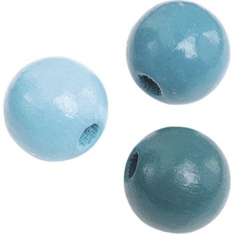 Koraliki drewniane Knorr Prandell mix turkusowy, 10mm